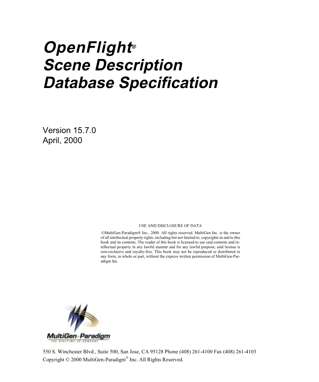 Openflight® Scene Description Database Specification