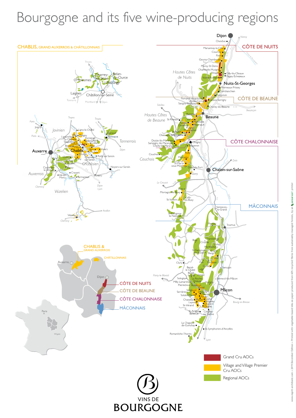 Bourgogne and Its Five Wine-Producing Regions