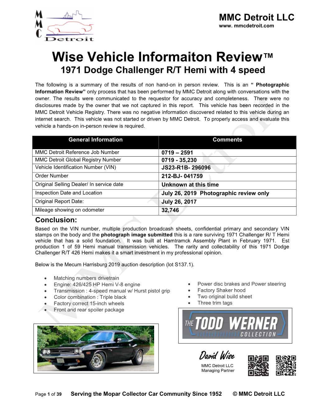 Wise Vehicle Informaiton Review™