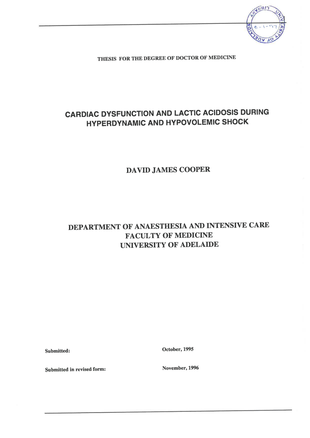 Cardiac Dysfunction and Lactic Acidosis During Hyperdynamic and Hypovolemic Shock