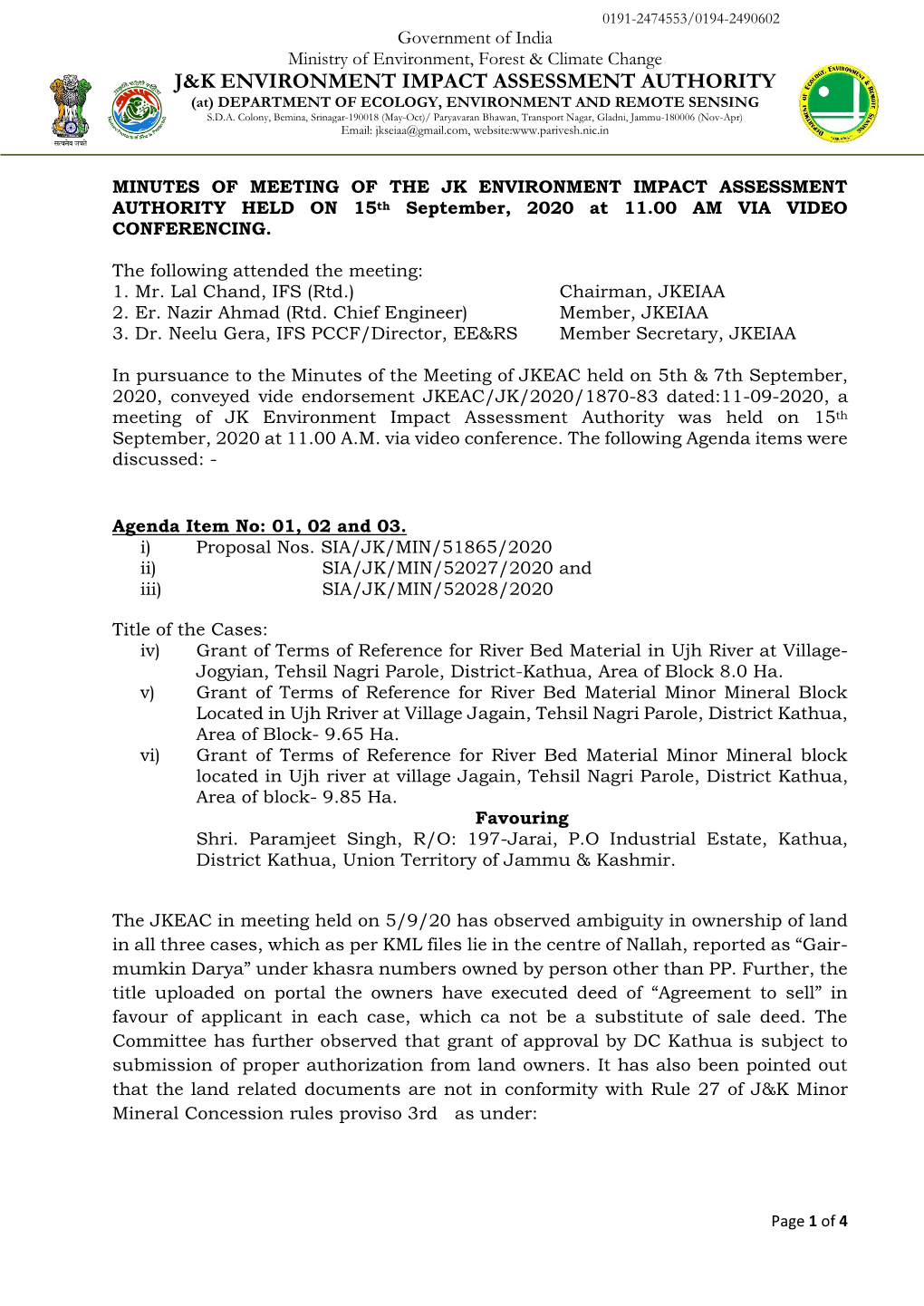 J&K Environment Impact Assessment Authority