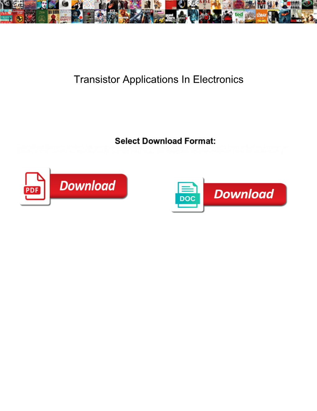 Transistor Applications in Electronics