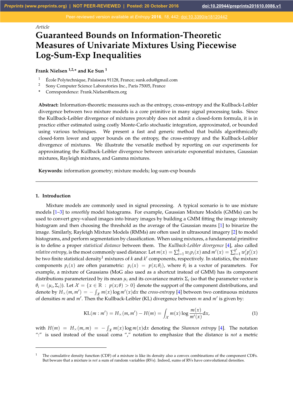 Guaranteed Bounds on Information-Theoretic Measures of Univariate Mixtures Using Piecewise Log-Sum-Exp Inequalities