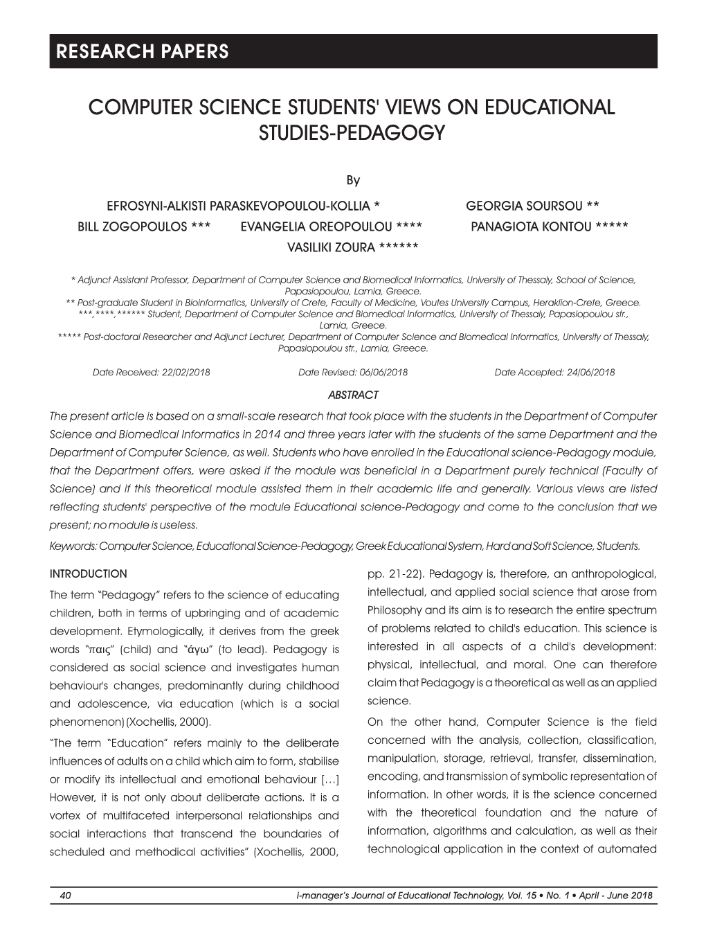 Computer Science Students' Views on Educational Studies-Pedagogy