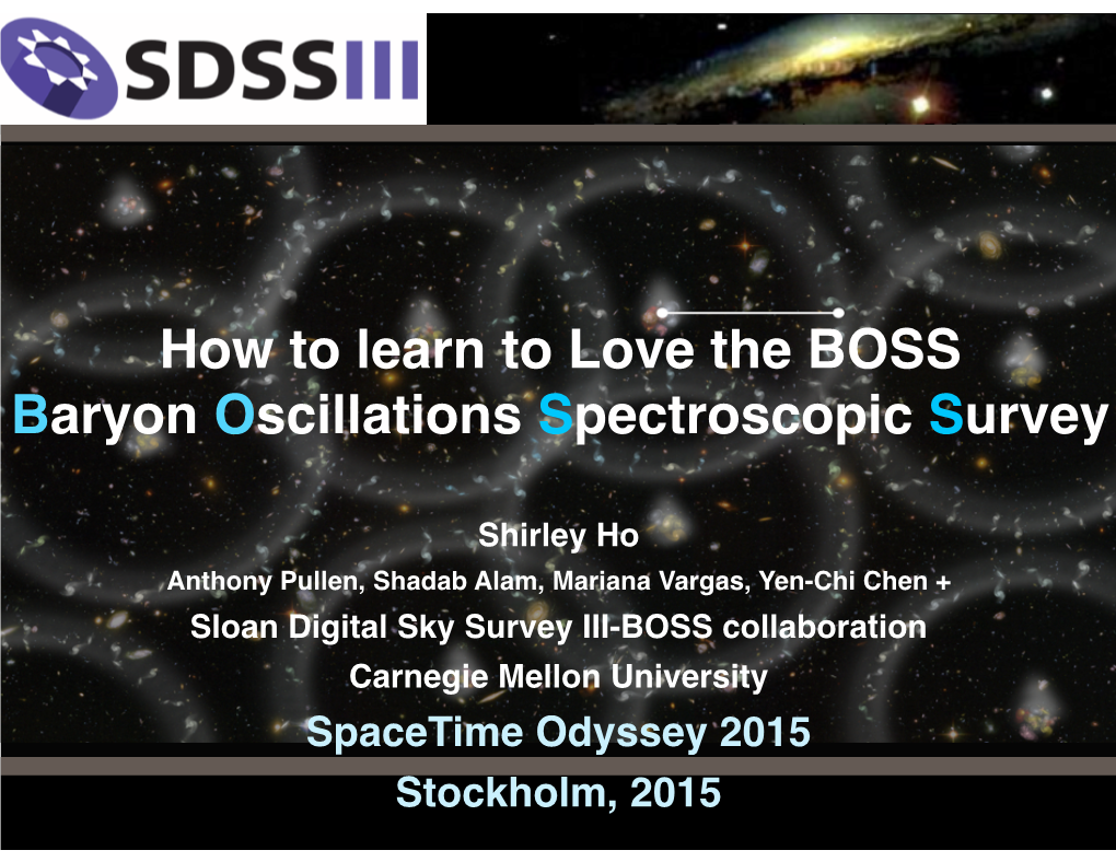 How to Learn to Love the BOSS Baryon Oscillations Spectroscopic Survey