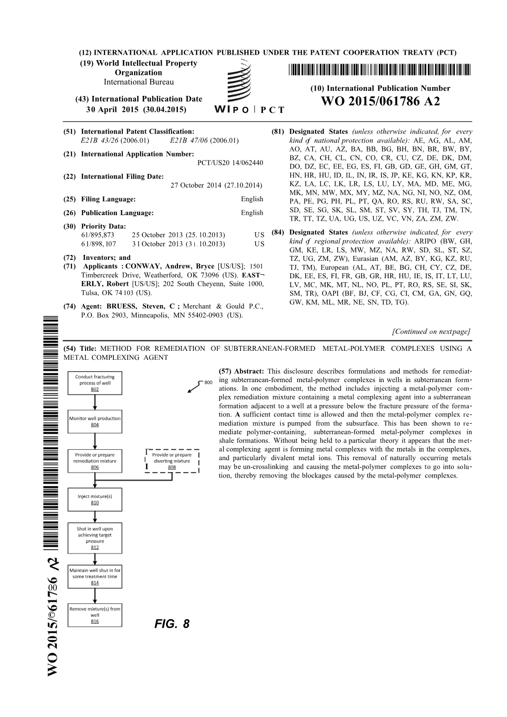 WO 2015/061786 A2 30 April 2015 (30.04.2015) P O P C T