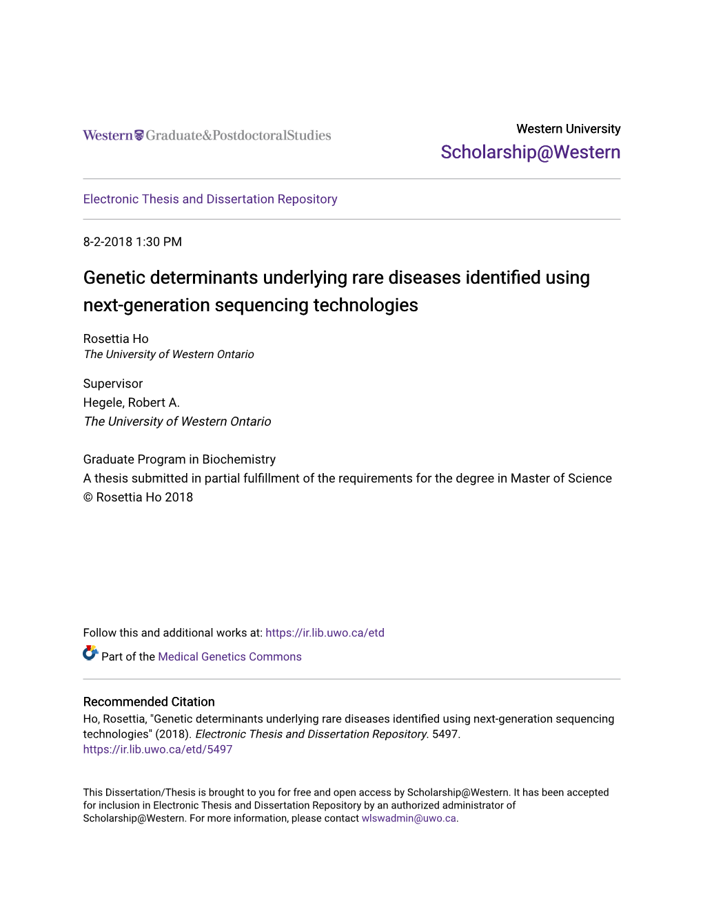 Genetic Determinants Underlying Rare Diseases Identified Using Next-Generation Sequencing Technologies