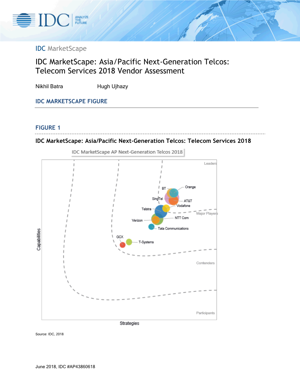 IDC Marketscape: Asia/Pacific Next-Generation Telcos: Telecom Services 2018 Vendor Assessment