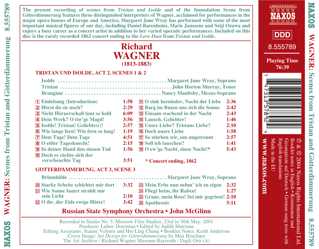 Wagner Inlay 10/6/04 10:43 Am Page 1 NAXOS