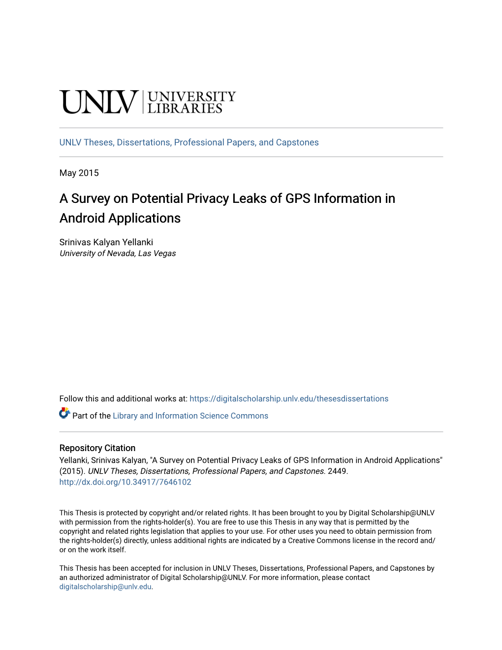 A Survey on Potential Privacy Leaks of GPS Information in Android Applications