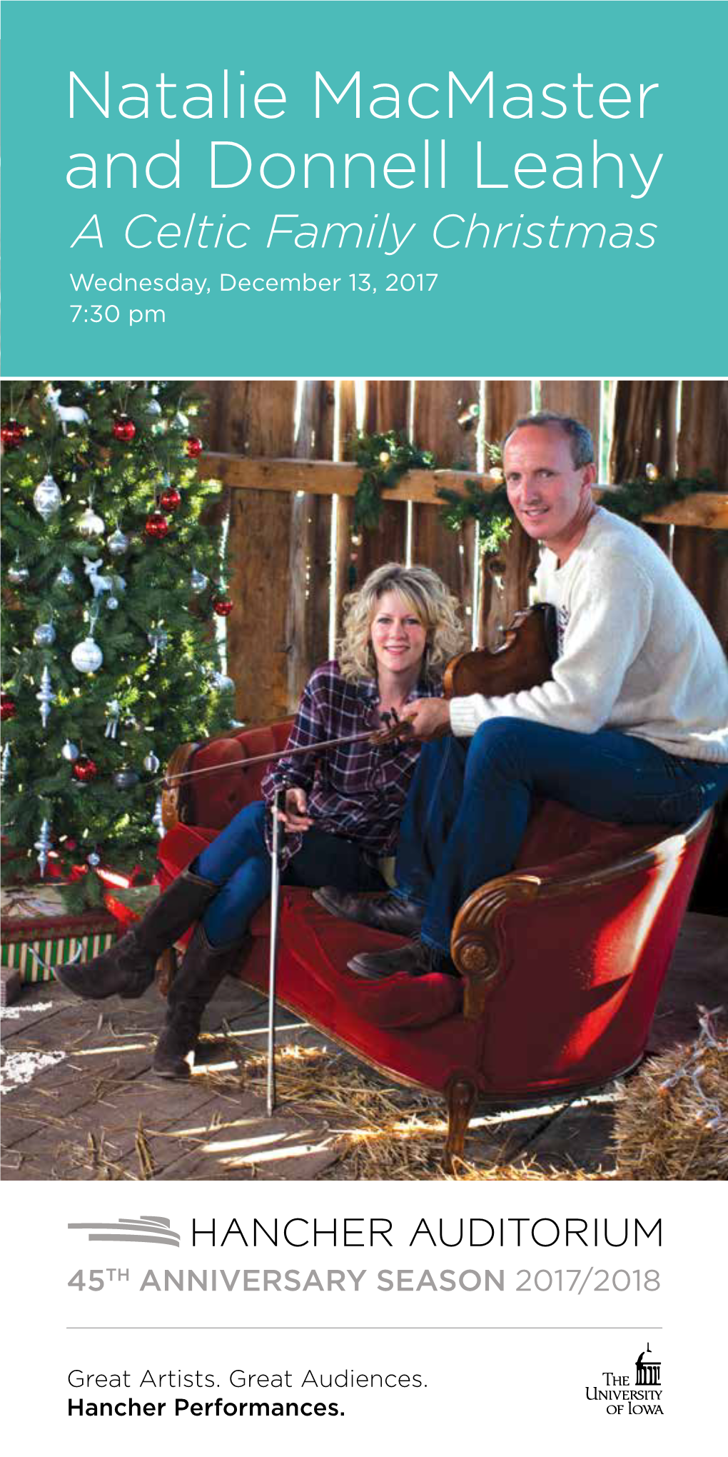 Natalie Macmaster and Donnell Leahy a Celtic Family Christmas Wednesday, December 13, 2017 7:30 Pm