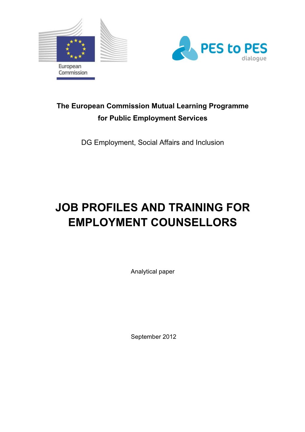 Job Profiles and Training for Employment Counsellors