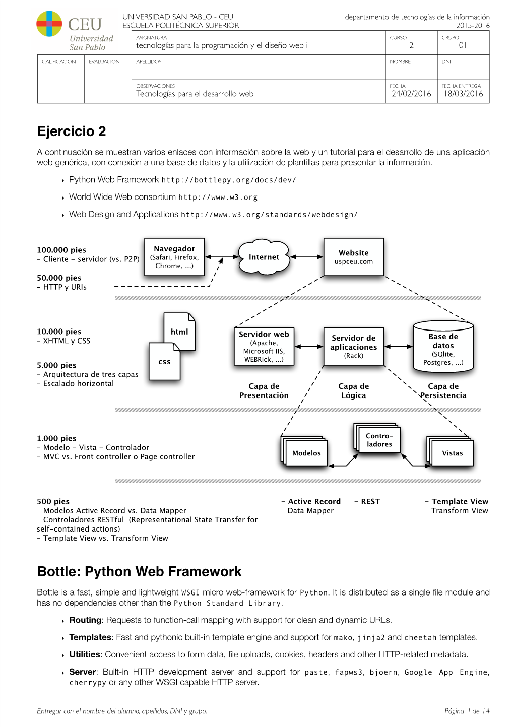 Ejercicio 2 Bottle: Python Web Framework