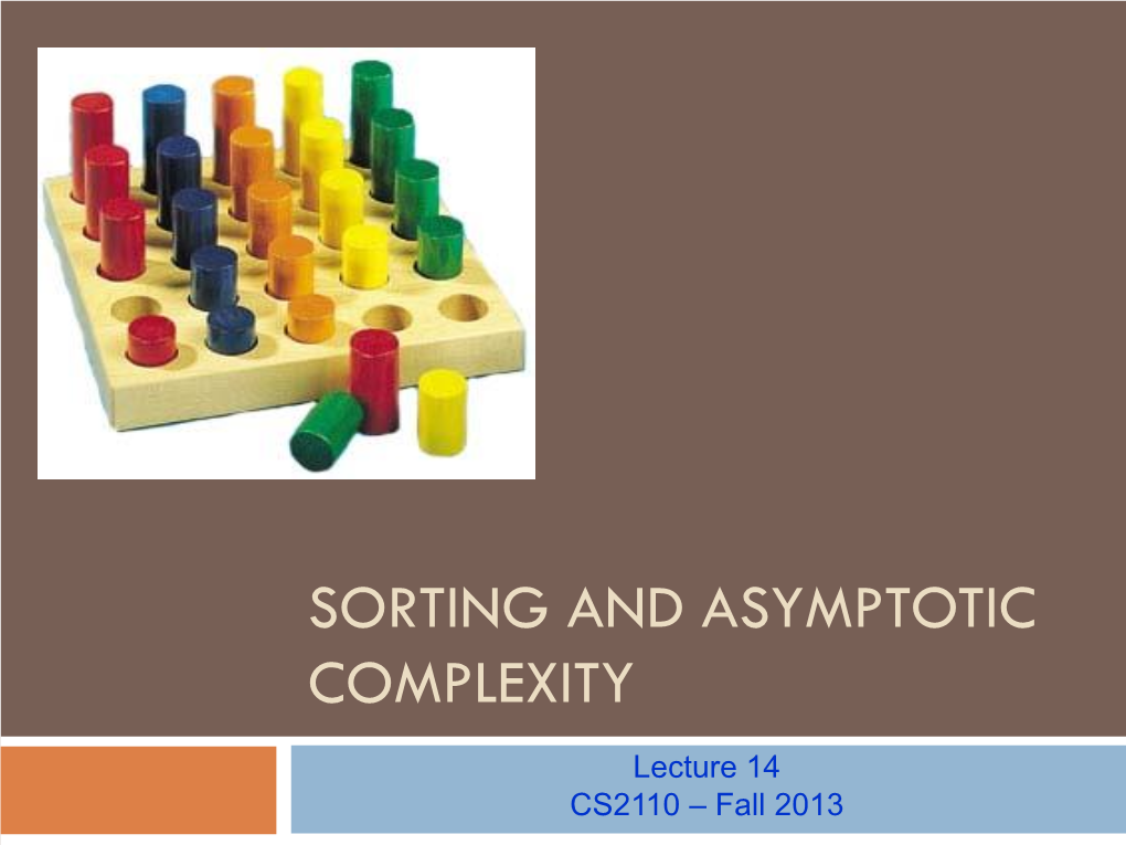 Sorting and Asymptotic Complexity