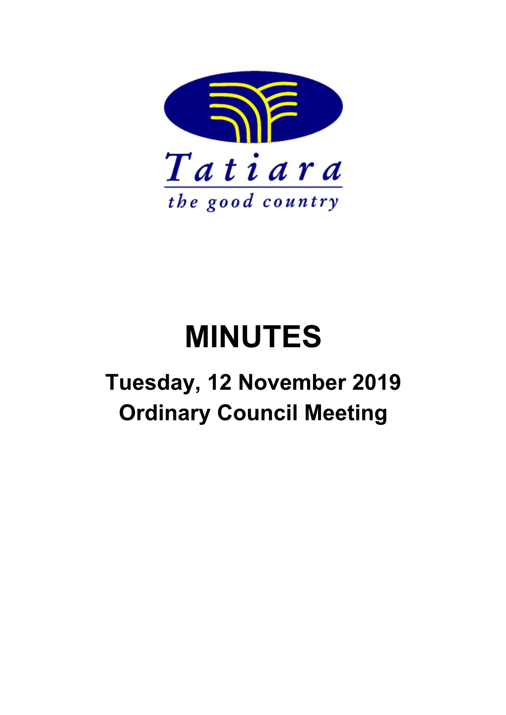 2019 November Council Minutes