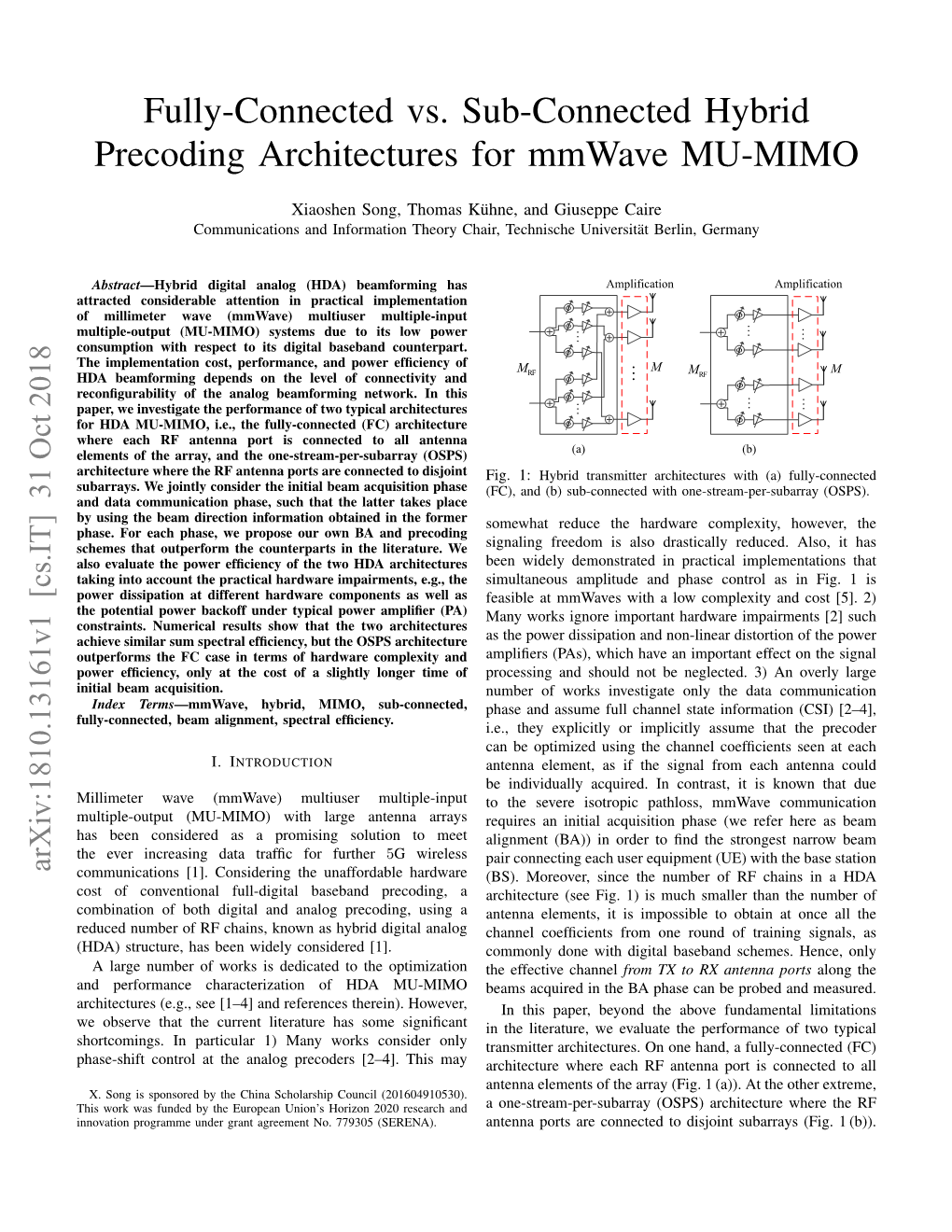 Fully-Connected Vs. Sub-Connected Hybrid Precoding Architectures for Mmwave MU-MIMO