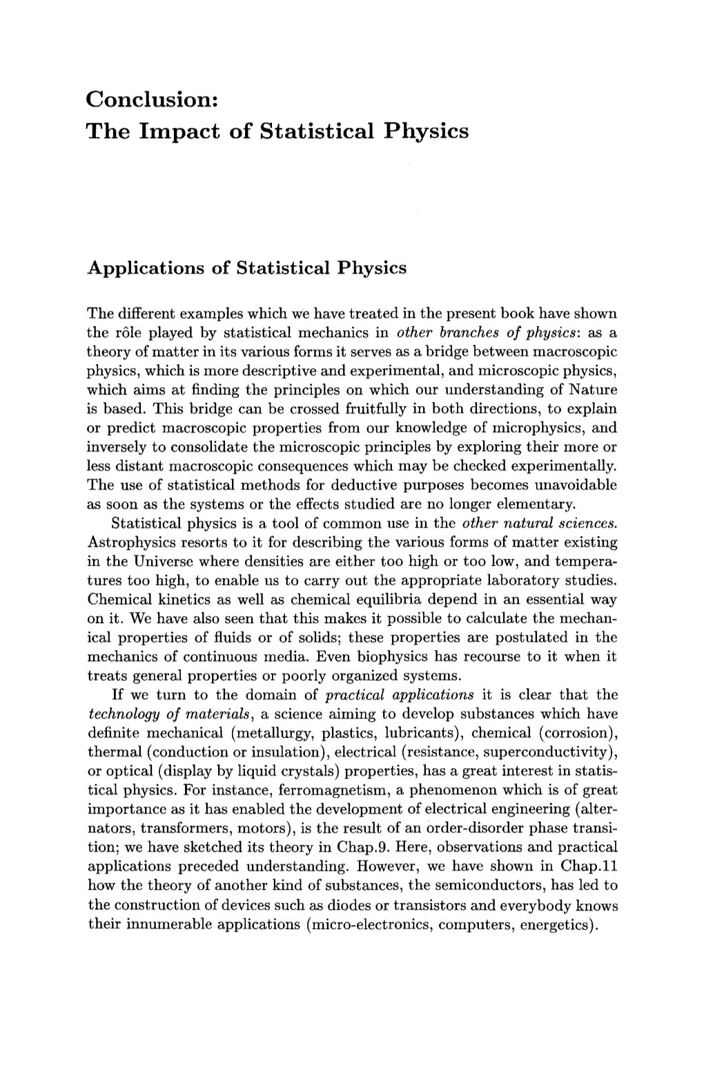 Conclusion: the Impact of Statistical Physics