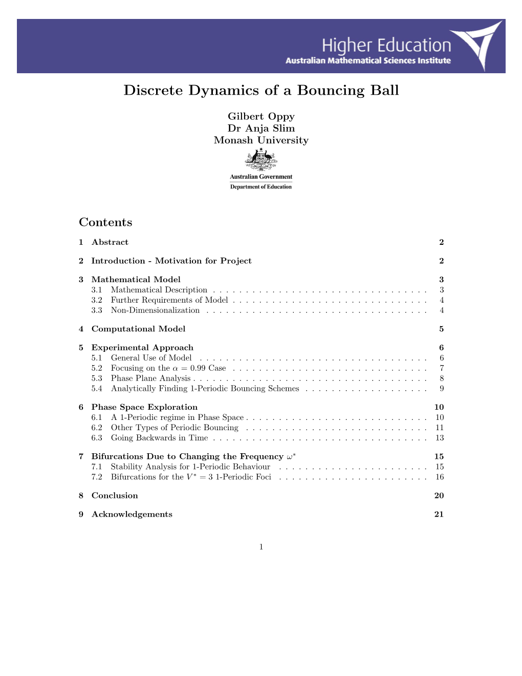 Discrete Dynamics of a Bouncing Ball