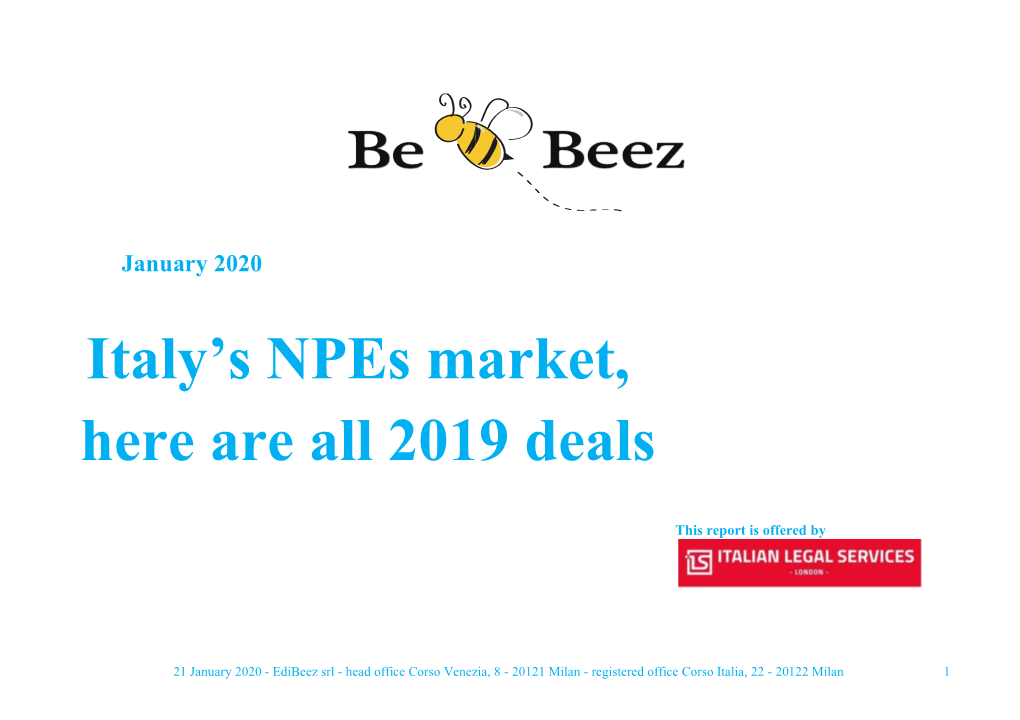 Italy's Npes Market, Here Are All 2019 Deals