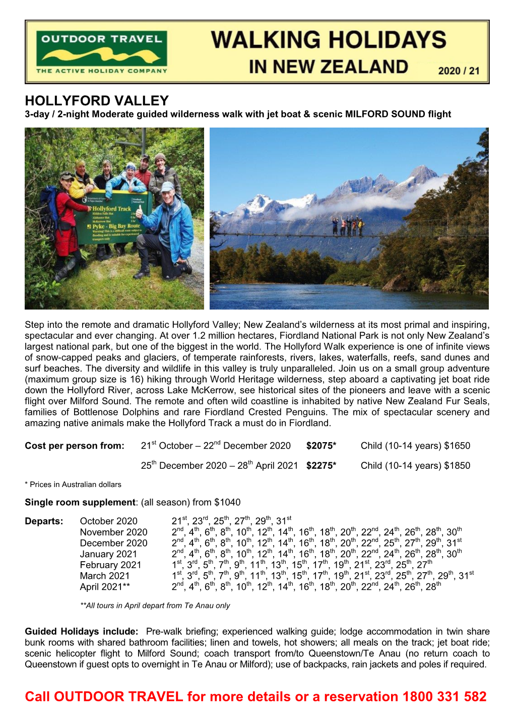 Hollyford Track Guided Walk