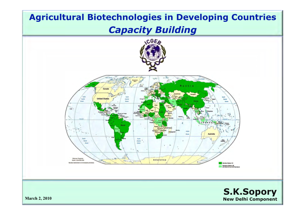 Agricultural Biotechnologies in Developing Countries: Capacity