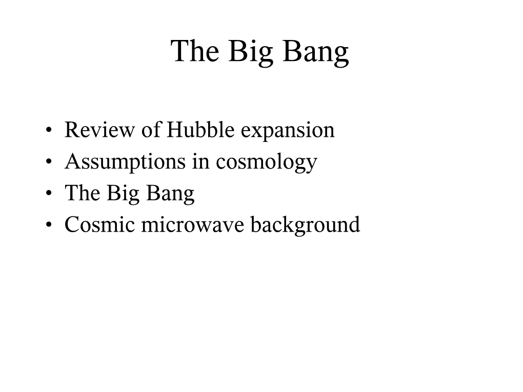 The Big Bang