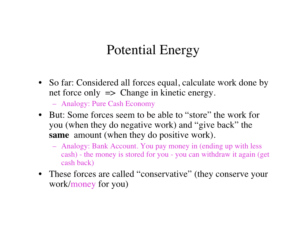 Potential Energy