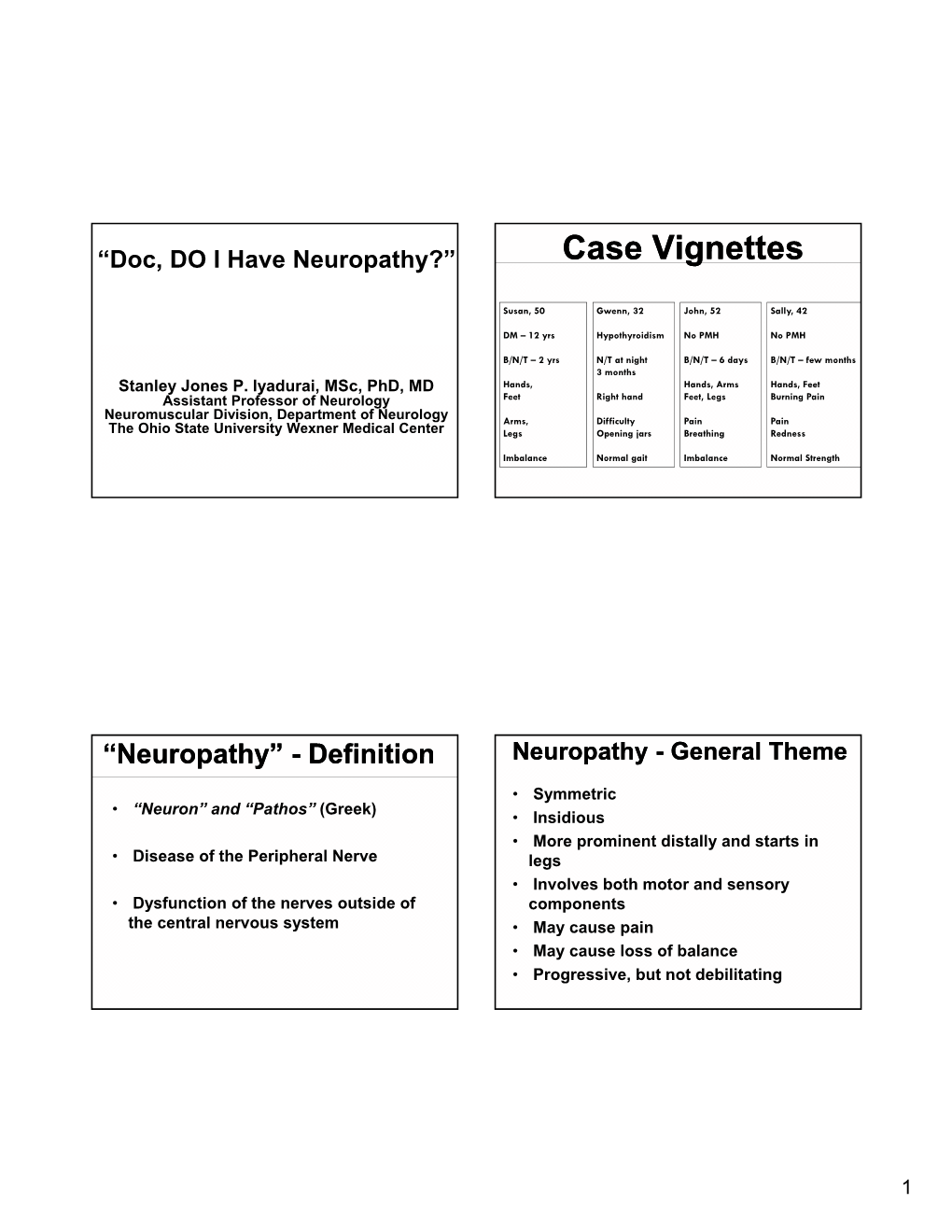 Case Vignettes