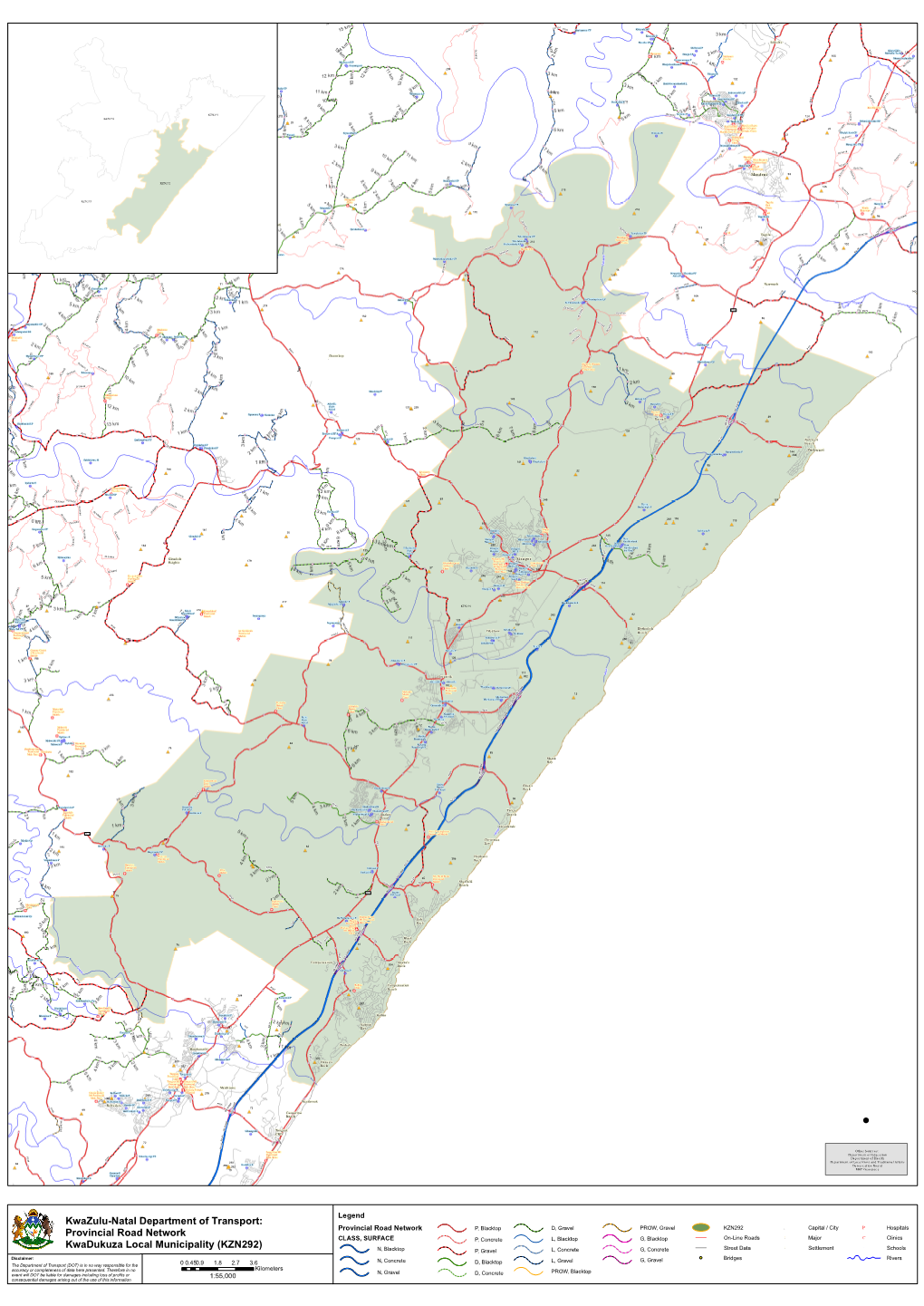 Provincial Road Network Kwadukuza Local Municipality (KZN292)