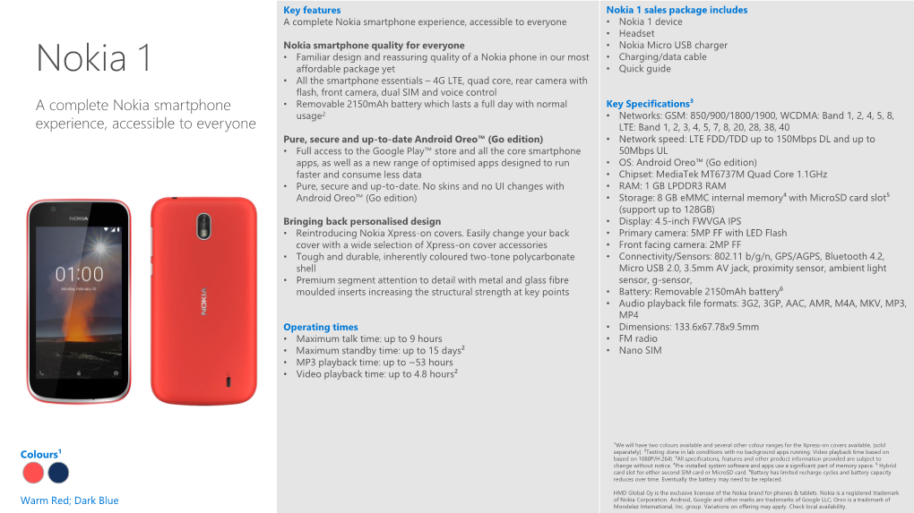 HMD-Global-Nokia-1-Data-Sheet.Pdf