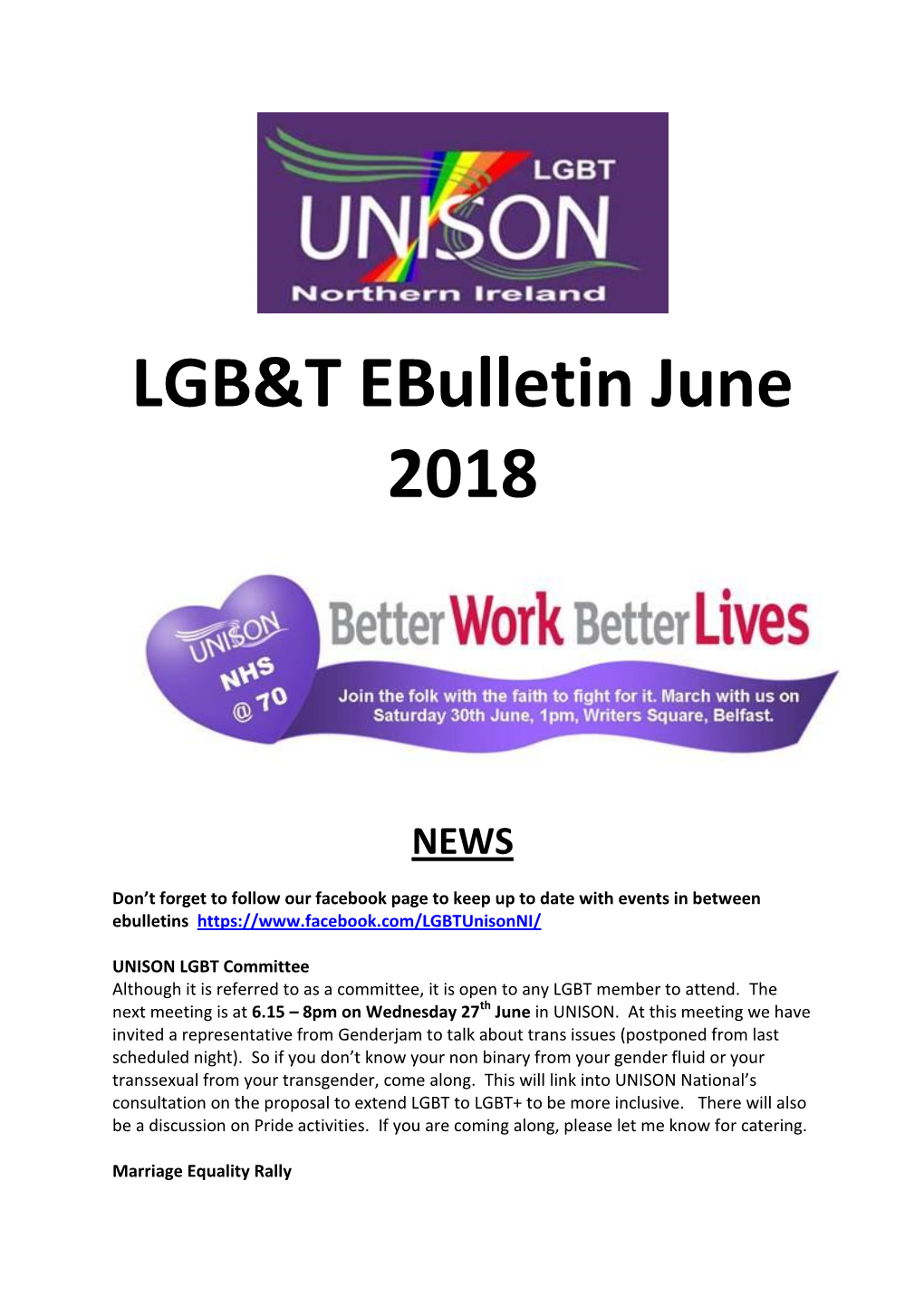 LGB&T Ebulletin June 2018