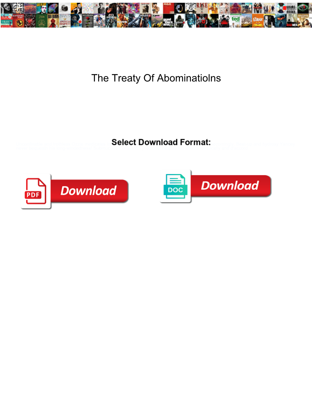 The Treaty of Abominatiolns