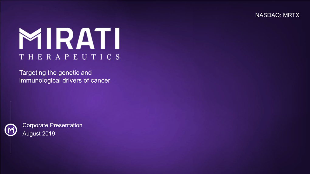 Mirati's Clinical Programs