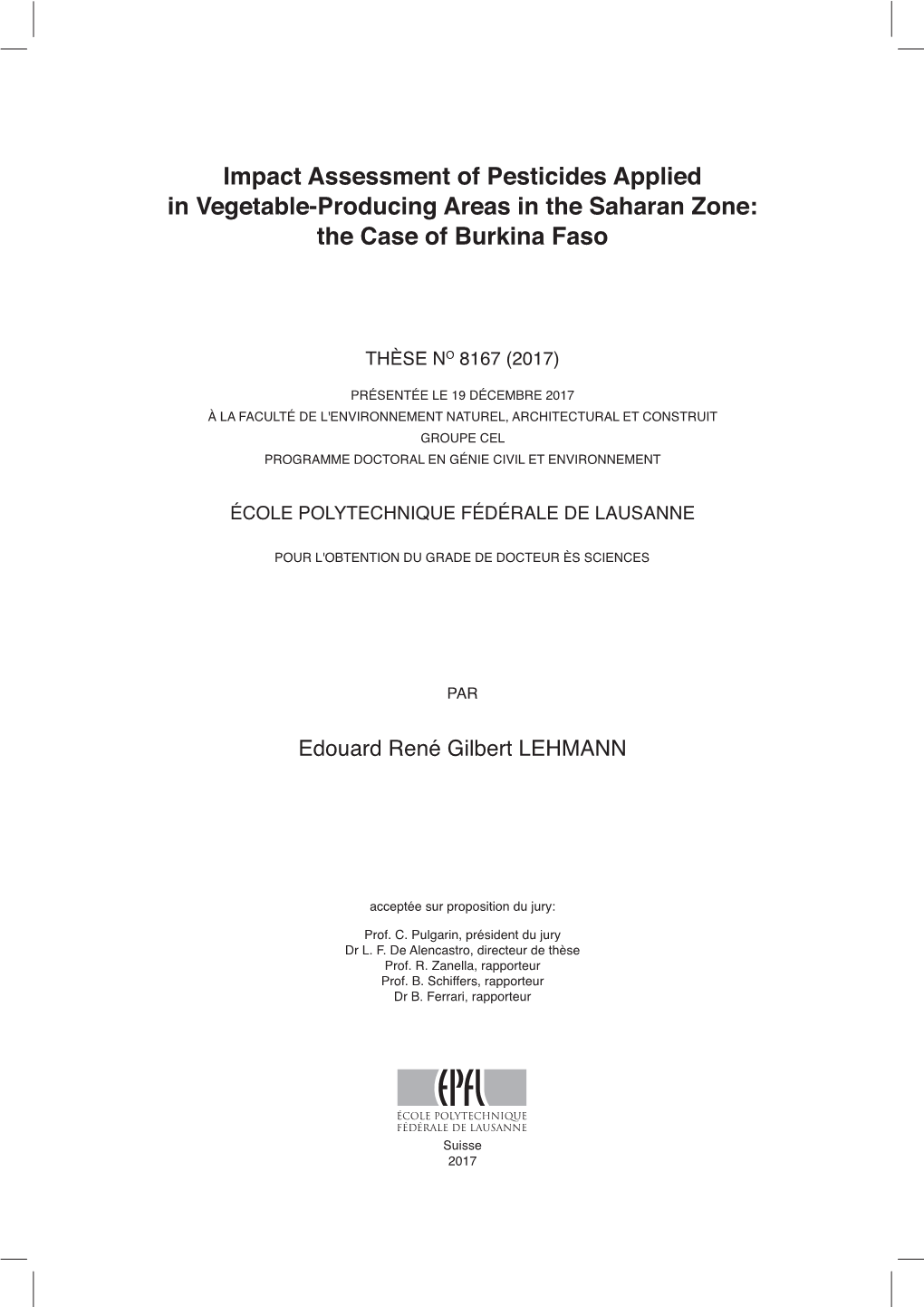 Impact Assessment of Pesticides Applied in Vegetable-Producing Areas in the Saharan Zone: the Case of Burkina Faso