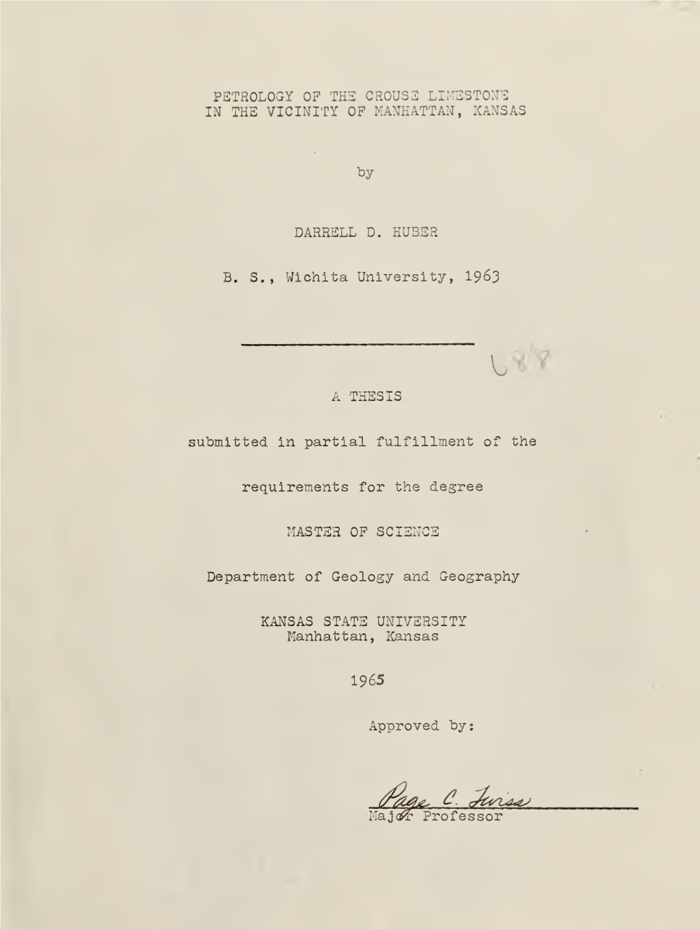 Petrology of the Crouse Limestone in the Vicinity Of