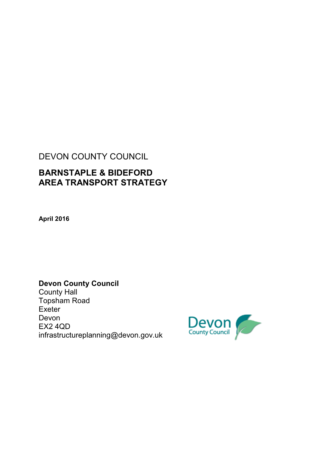 Devon County Council Barnstaple & Bideford Area Transport Strategy