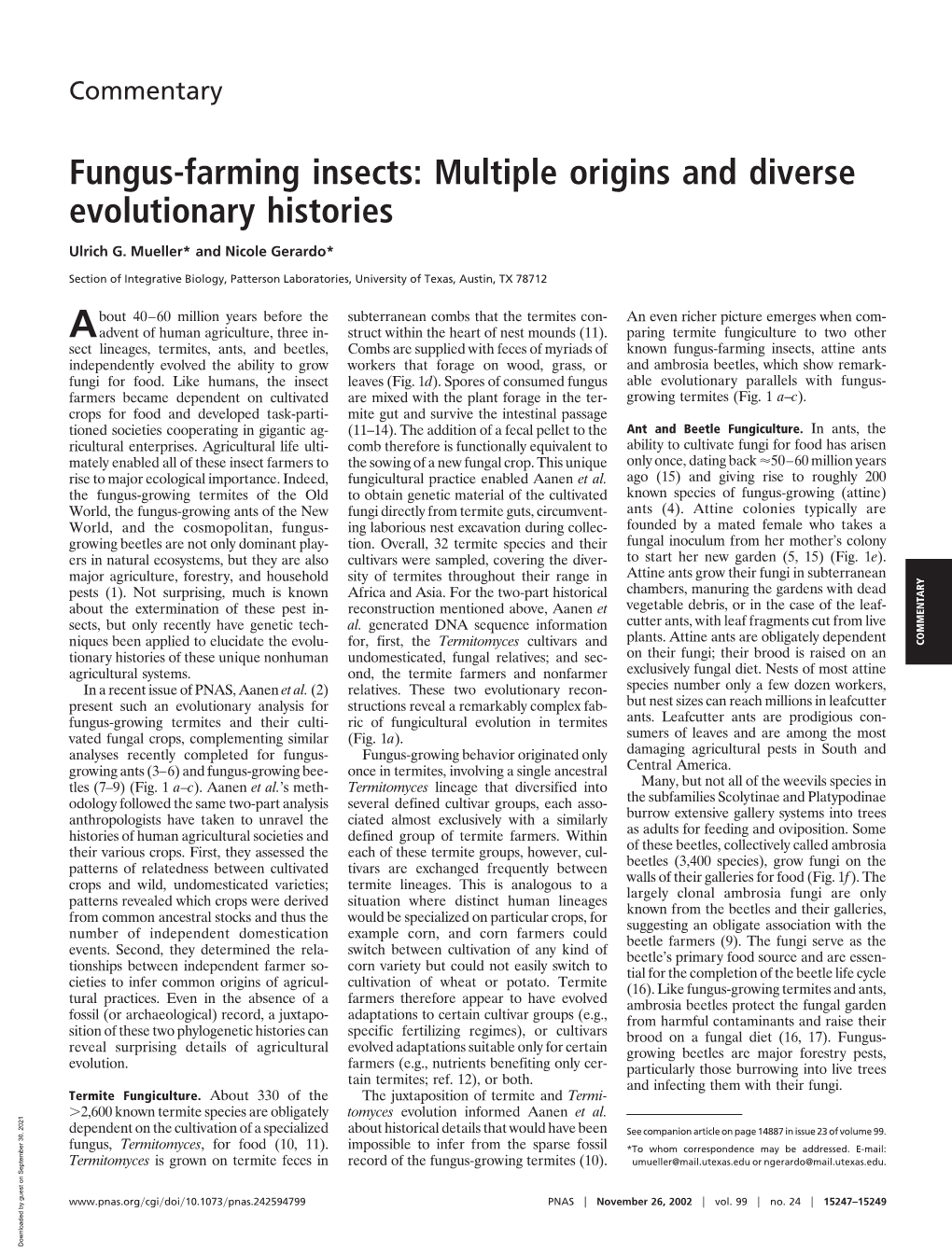 Fungus-Farming Insects: Multiple Origins and Diverse Evolutionary Histories