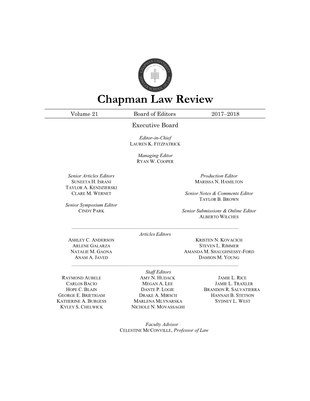 Chapman Law Review