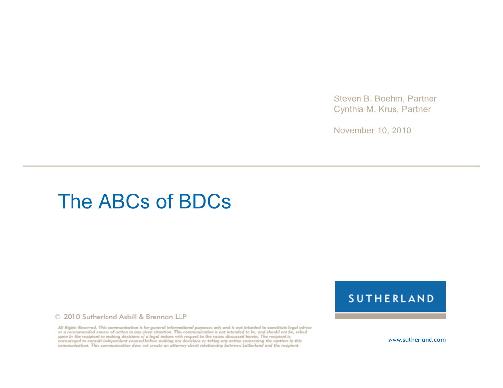 The Abcs of Bdcs Speakers