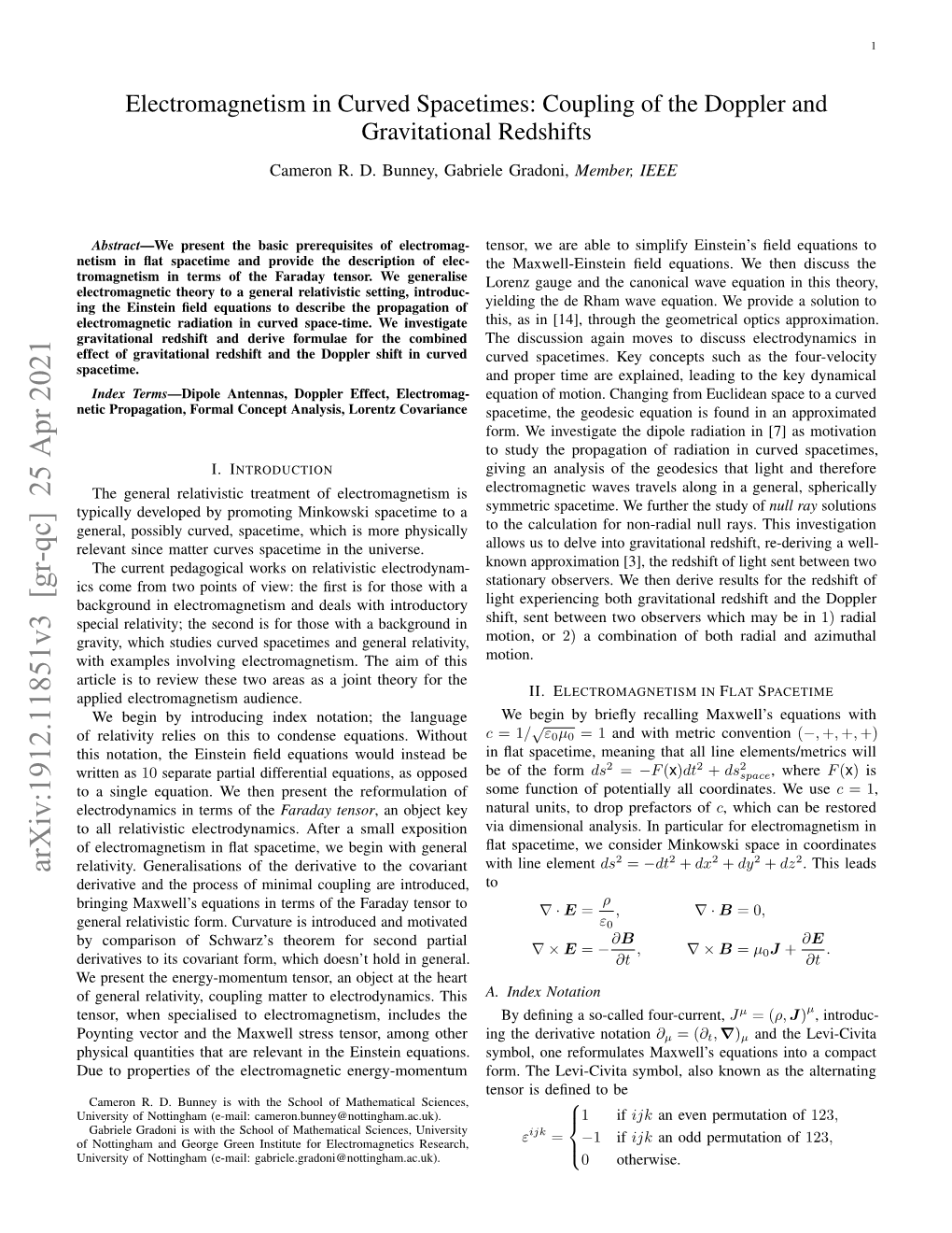 Arxiv:1912.11851V3 [Gr-Qc] 25 Apr 2021 Relativity