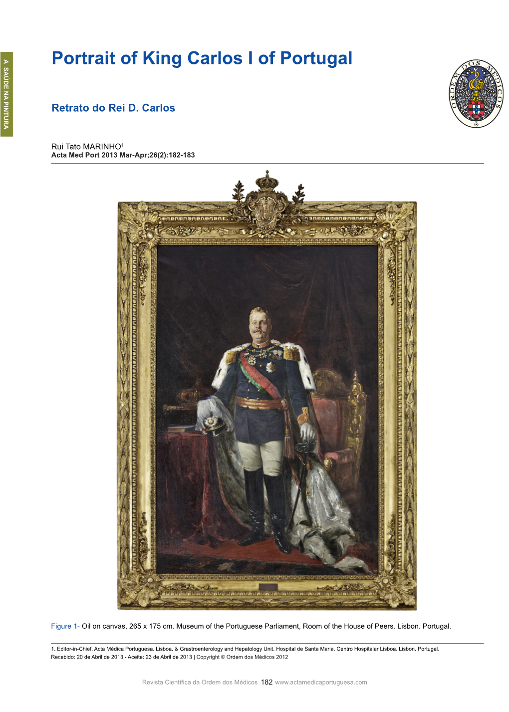 Portrait of King Carlos I of Portugal