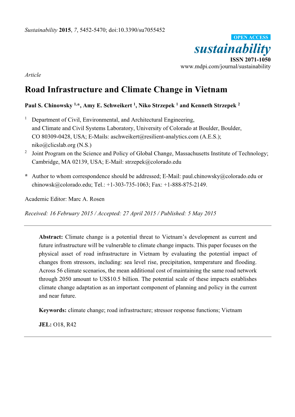 Road Infrastructure and Climate Change in Vietnam