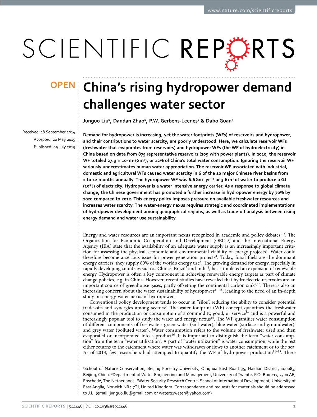 China's Rising Hydropower Demand Challenges Water Sector