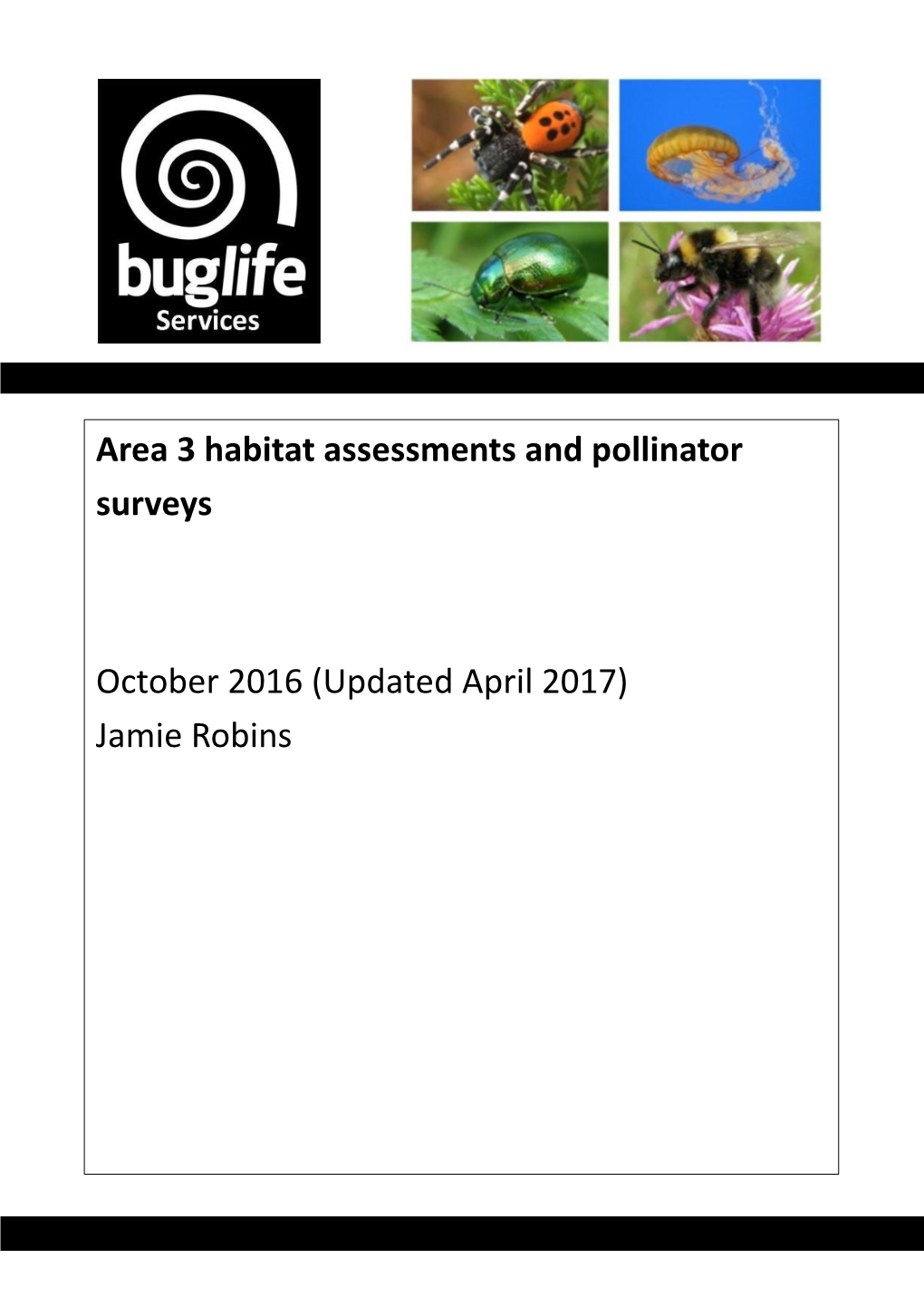 Area 3 Habitat Assessments and Pollinator Surveys October