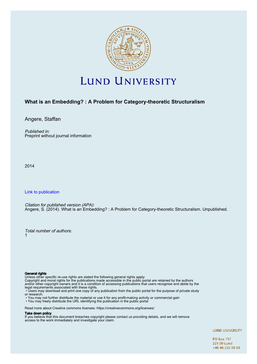 What Is an Embedding? : a Problem for Category-Theoretic Structuralism