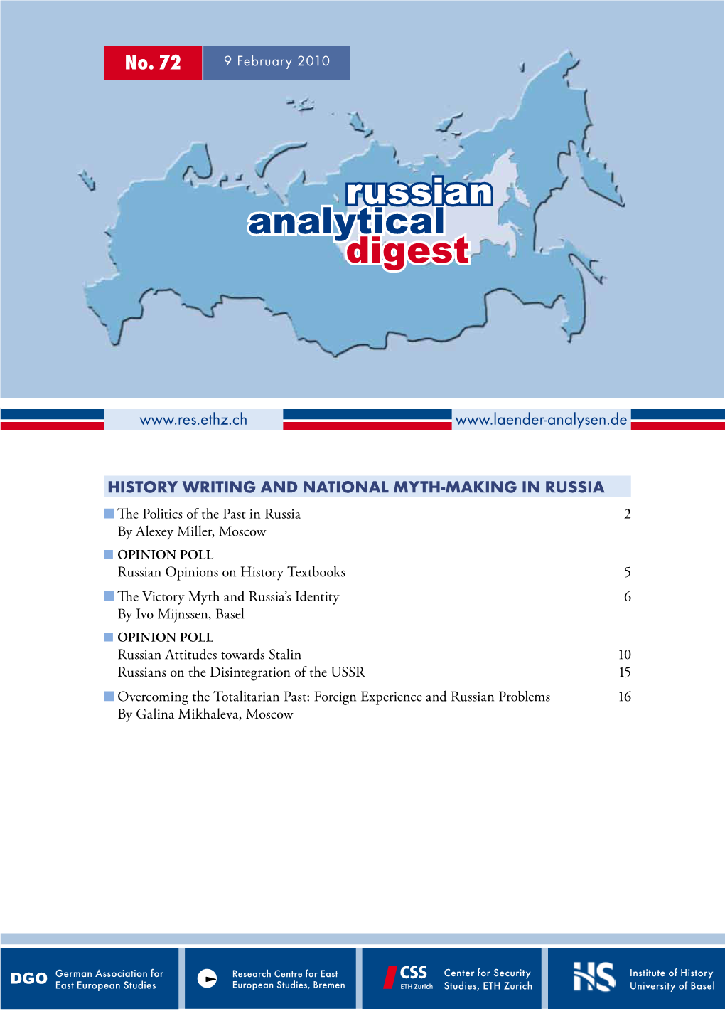 Russian Analytical Digest No 72