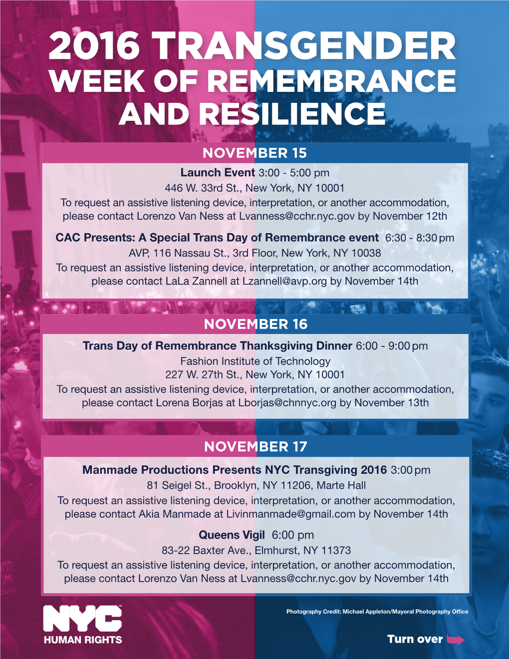 2016 Transgender Week of Remembrance and Resilience