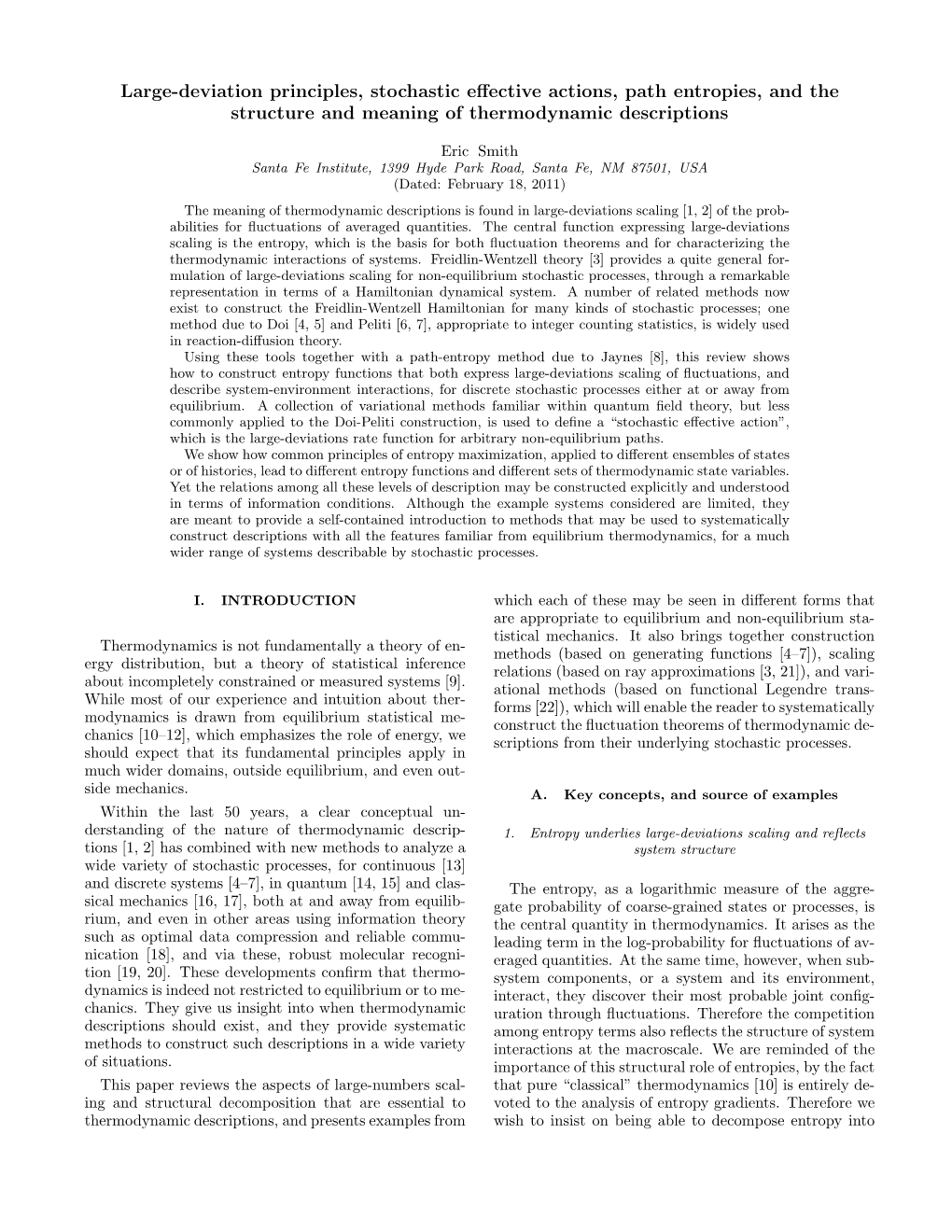 Large-Deviation Principles, Stochastic Effective Actions, Path Entropies