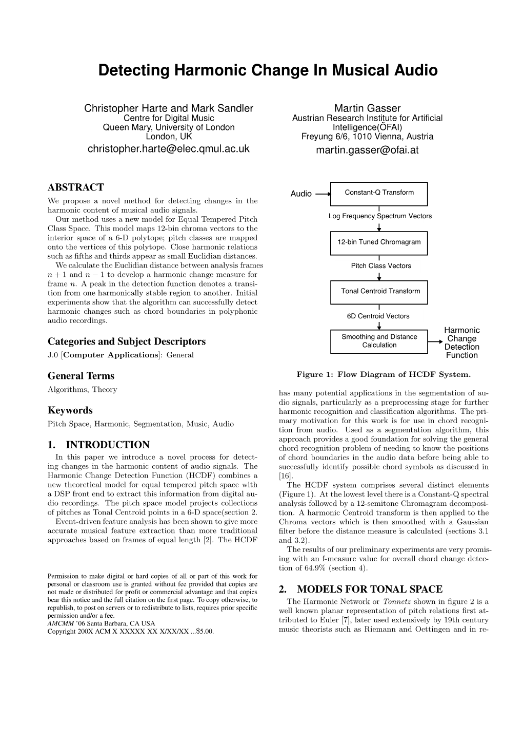 Detecting Harmonic Change in Musical Audio