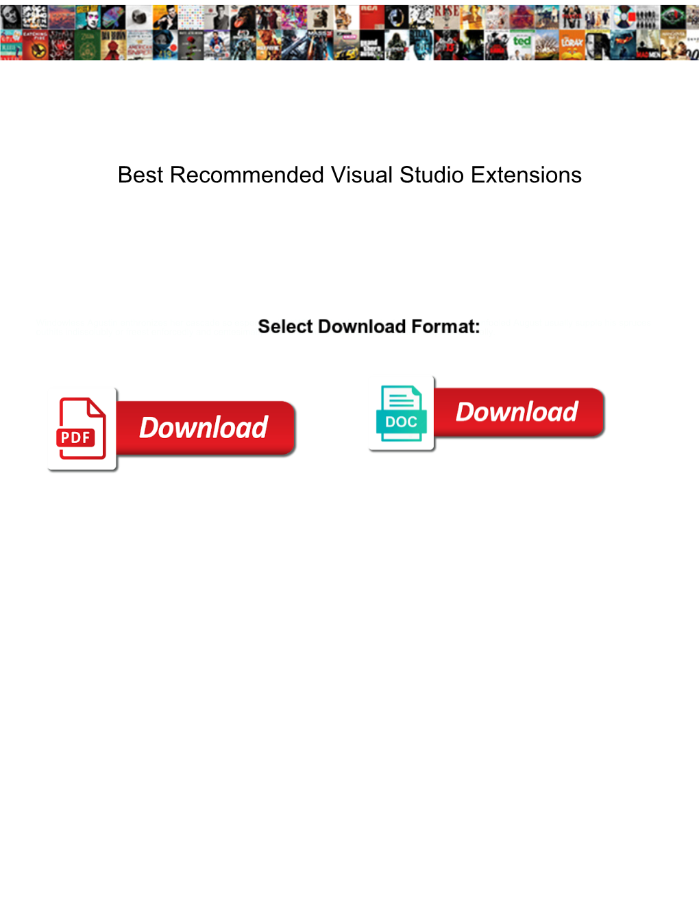 Best Recommended Visual Studio Extensions